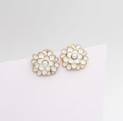 Pearl Petal Flower Studs - Ektaraa