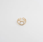 Halo Pavé Wrap Ring - Gold - Ektaraa
