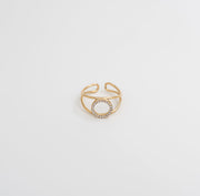 Halo Pavé Wrap Ring - Gold - Ektaraa
