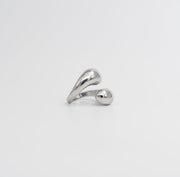 Sculpted Drop Ring - Silver - Ektaraa