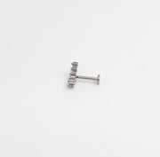 Starline Cluster Bar Stud - Silver - Ektaraa