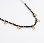 Black bead flower necklace - Ektaraa