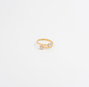 Dual Solitaire Open Ring - Gold - Ektaraa