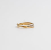 Pavé Edge Cuff Ring - Gold - Ektaraa