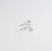 Pear Duo Wrap Ring - Silver - Ektaraa