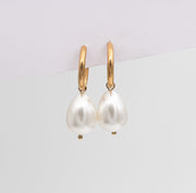 Pearl Drop Mini Hoops - Gold - Ektaraa