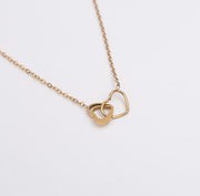 Interlocked Hearts Chain Necklace - Ektaraa