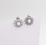 Sunburst Pearl Stud - Silver - Ektaraa