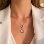 Duo oval drop pendant - Silver – demi-fine necklace, 18K PVD gold, waterproof | Éktaraa