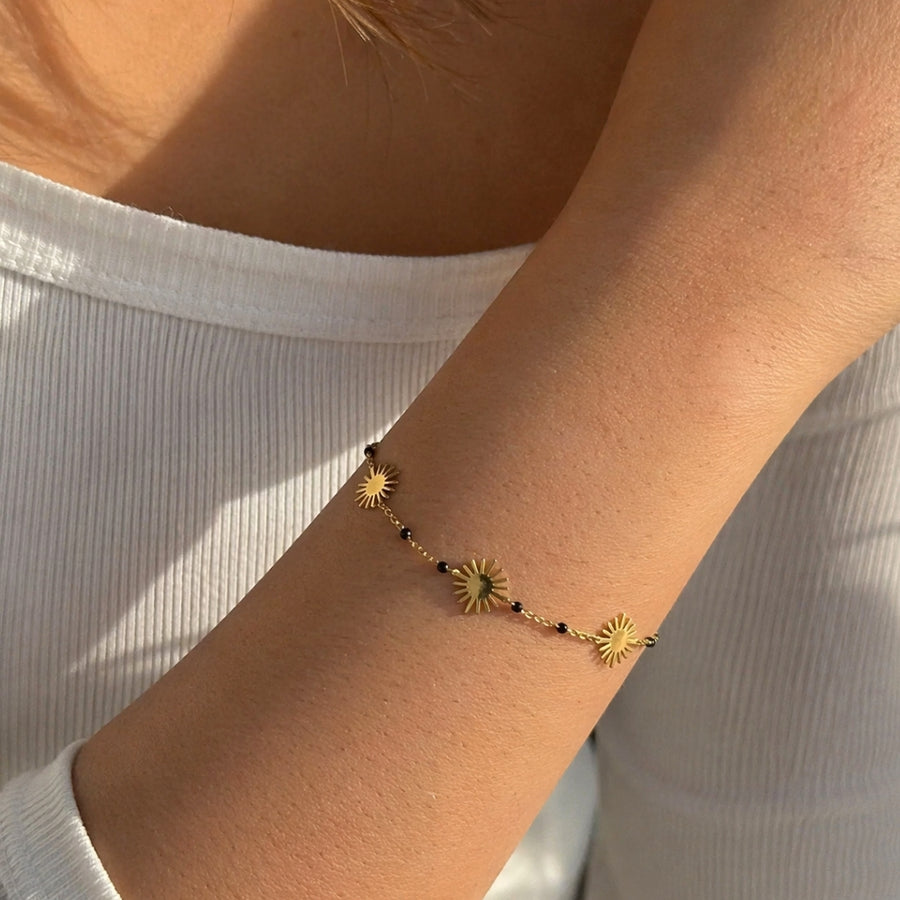 Soleil Noir  Bracelet – demi-fine bracelet, 18K PVD gold, waterproof | Éktaraa