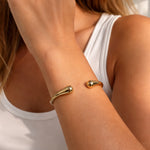 Élise Teardrop Cuff - Gold – demi-fine bracelet, 18K PVD gold, waterproof | Éktaraa