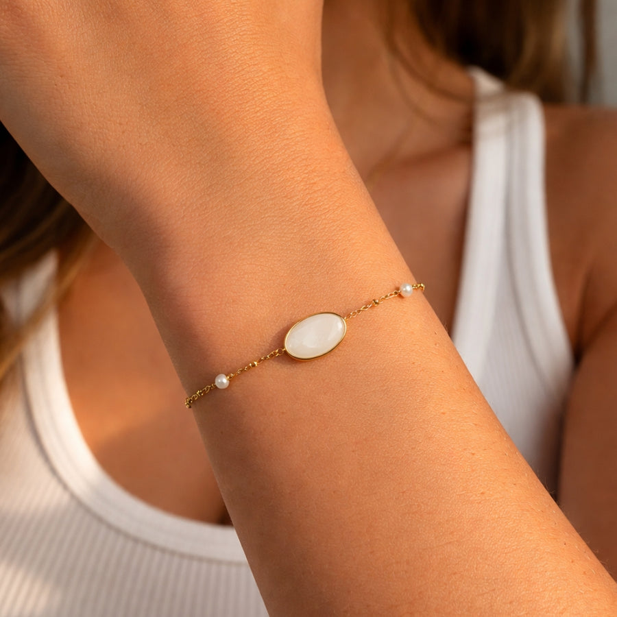 Luna Glow – 18K PVD Coated | Éktaraa – demi-fine bracelet, 18K PVD gold, anti-tarnish | Éktaraa