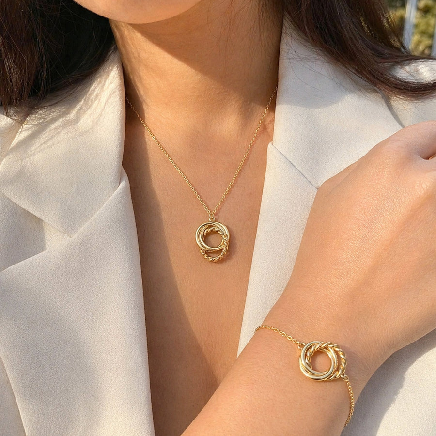 The Everyday Set - Anti-Tarnish 18K Gold Minimalist Jewelry Set | É – demi-fine jewellery, 18K PVD gold, waterproof | Éktaraa