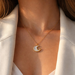Moon Charm Pendant Necklace