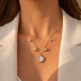 Victorian Crystal Drop Pendant Necklace