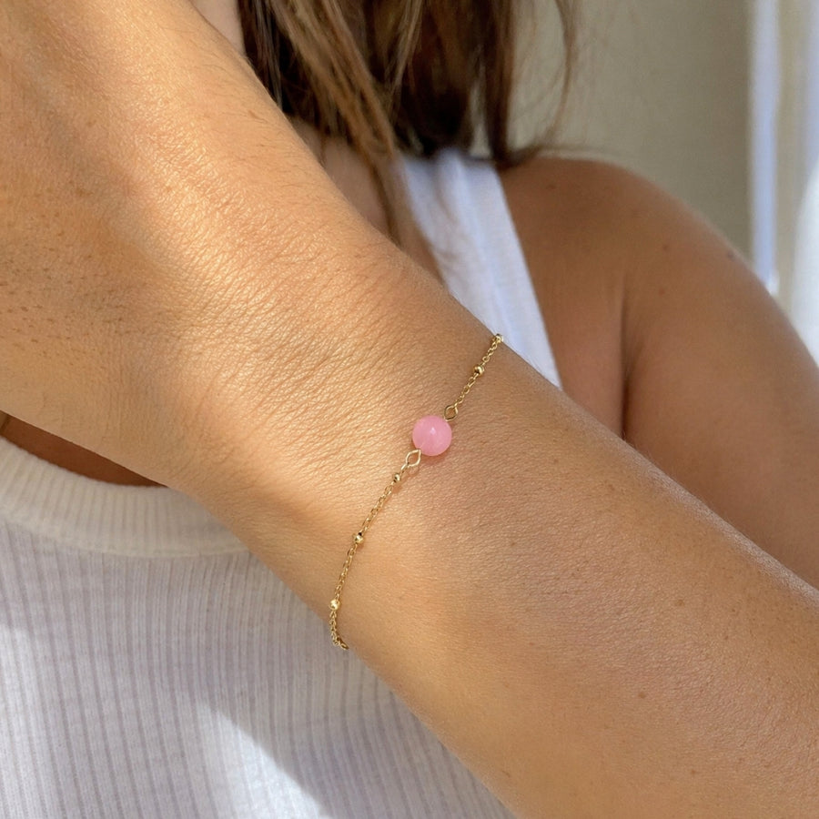 Pink Halo Bracelet | Éktaraa – demi-fine bracelet, 18K PVD gold, anti-tarnish | Éktaraa