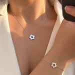 The Fleur Silver Set - Anti-Tarnish Minimalist Jewelry Set | Éktara – demi-fine jewellery, 18K PVD gold, waterproof | Éktaraa
