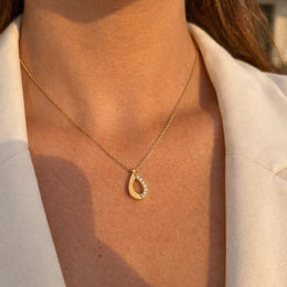 Éclat Drop | Éktaraa – demi-fine necklace, 18K PVD gold, anti-tarnish | Éktaraa