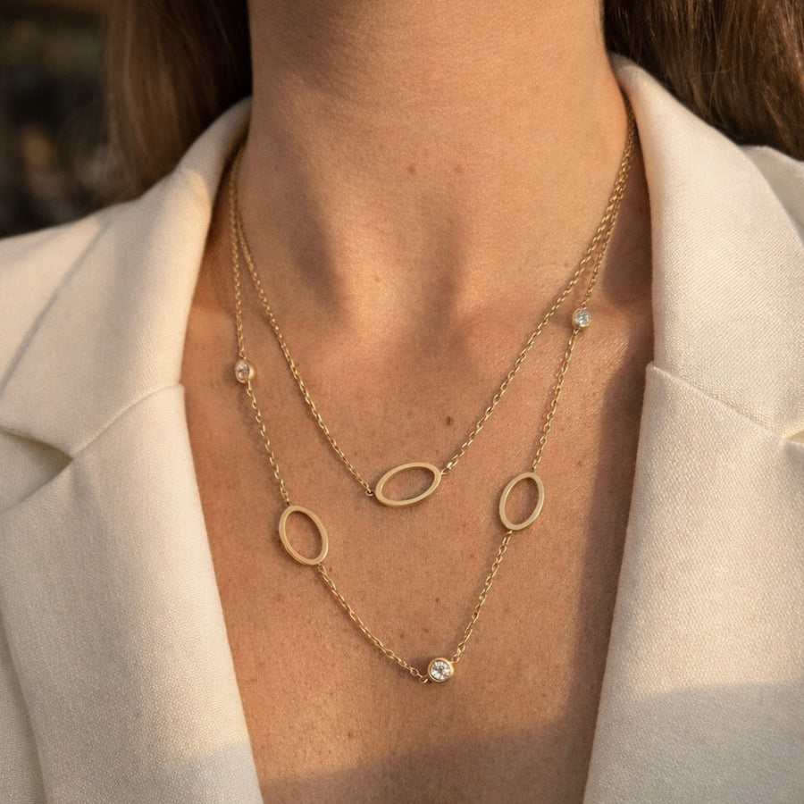 Orbit layer – 18K PVD Coated | Éktaraa – demi-fine necklace, 18K PVD gold, anti-tarnish | Éktaraa