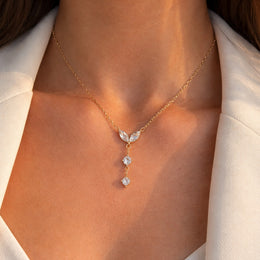 Dewfall | Éktaraa – demi-fine necklace, 18K PVD gold, anti-tarnish | Éktaraa