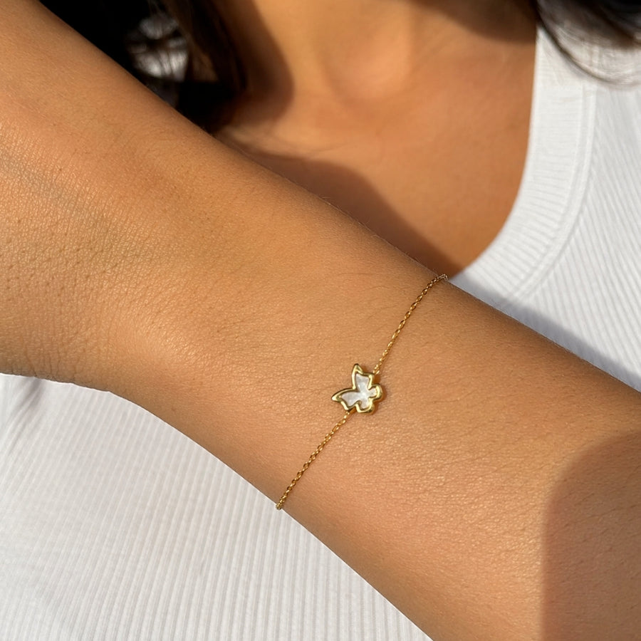 Butterfly Charm Bracelet | Ektaraa – demi-fine bracelet, 18K PVD gold, anti-tarnish | Éktaraa