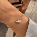 Heart Outline Charm Bracelet | Ektaraa – demi-fine bracelet, 18K PVD gold, anti-tarnish | Éktaraa