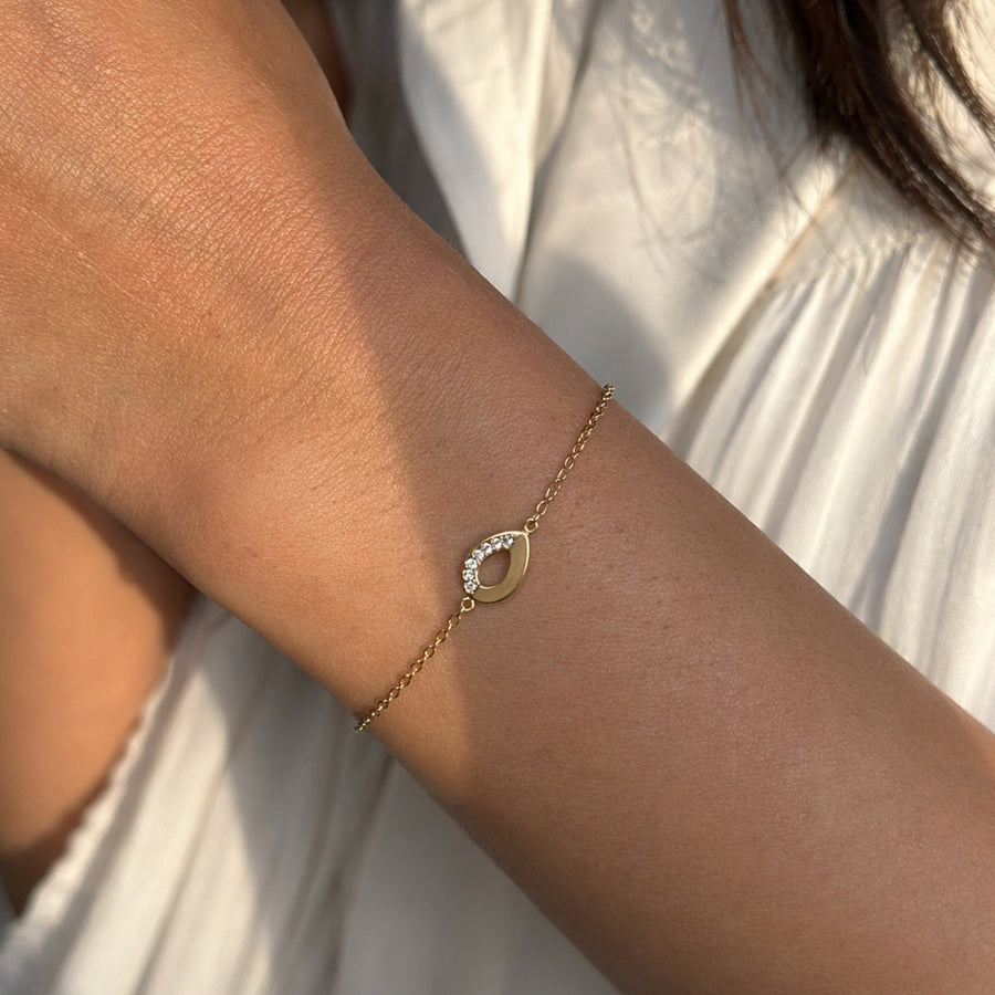 Golden Tear | Éktaraa – demi-fine bracelet, 18K PVD gold, anti-tarnish | Éktaraa