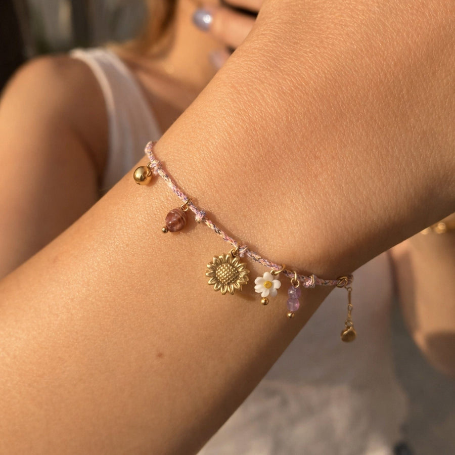 Meadow Charm | Éktaraa – demi-fine bracelet, 18K PVD gold, anti-tarnish | Éktaraa