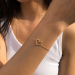 Amora Heart Bracelet – 18K PVD Coated | Éktaraa – demi-fine bracelet, 18K PVD gold, anti-tarnish | Éktaraa