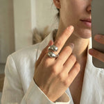 Sculpted Drop Ring - Silver – demi-fine ring, 18K PVD gold, waterproof | Éktaraa
