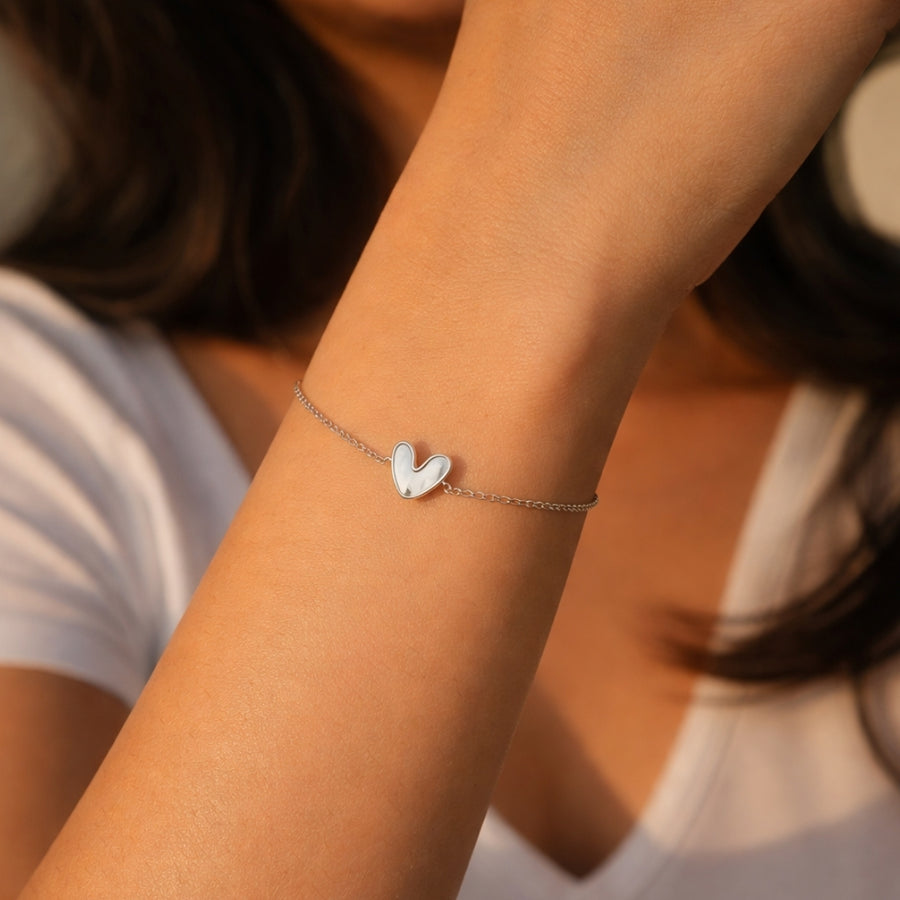 Éclat Heart | Éktaraa – demi-fine bracelet, 18K PVD gold, anti-tarnish | Éktaraa