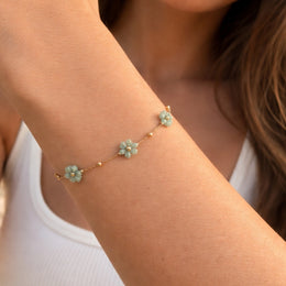Blush Bloom | Éktaraa – demi-fine bracelet, 18K PVD gold, anti-tarnish | Éktaraa