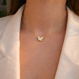 Butterfly Charm Chain – 18K PVD Coated | Éktaraa – demi-fine necklace, 18K PVD gold, anti-tarnish | Éktaraa
