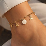 Ocean Charm | Éktaraa – demi-fine anklet, 18K PVD gold, anti-tarnish | Éktaraa