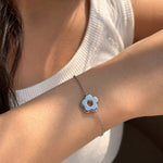 Fleur Chain Bracelet - Silver – demi-fine bracelet, 18K PVD gold, waterproof | Éktaraa