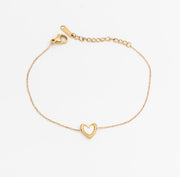 Heart Outline Set - Anti-Tarnish 18K Gold Bracelet & Neckl – demi-fine jewellery, 18K PVD gold, waterproof | Éktaraa – view 2