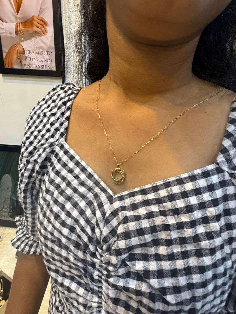 Sindhu wearing golden rings pendant – 18K PVD Coated | Éktaraa
