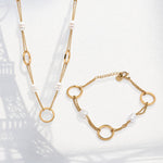The Pearl Duo - Anti-Tarnish Pearl Jewelry Set | Éktaraa – demi-fine jewellery, 18K PVD gold, waterproof | Éktaraa