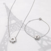 The Fleur Silver Set - Anti-Tarnish Minimalist Jewelry Set – demi-fine jewellery, 18K PVD gold, waterproof | Éktaraa – view 2